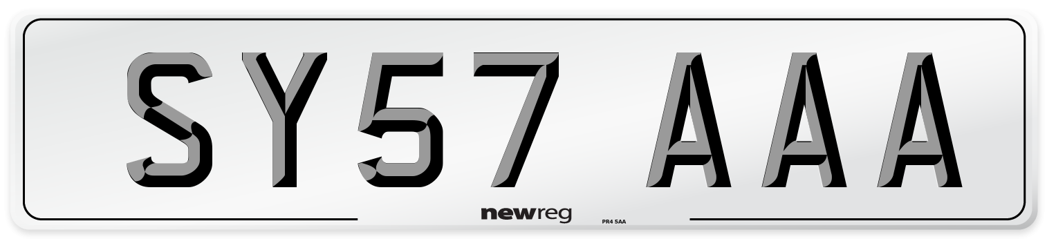 SY57 AAA Number Plate from New Reg